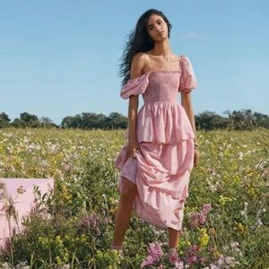 LoveShackFancy Simone Smocked Pink Floral Barbie Dress